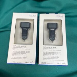 Dual USB Car Charger - Black Set of 2